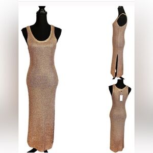 Lovers and Friends Fiona Rose Gold Mesh Dress
